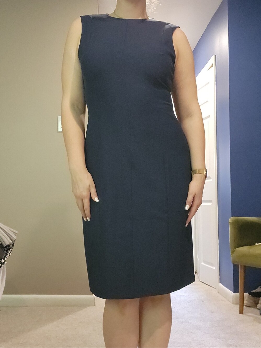 Sleeveless Dark Navy Sheath Dress NWT
